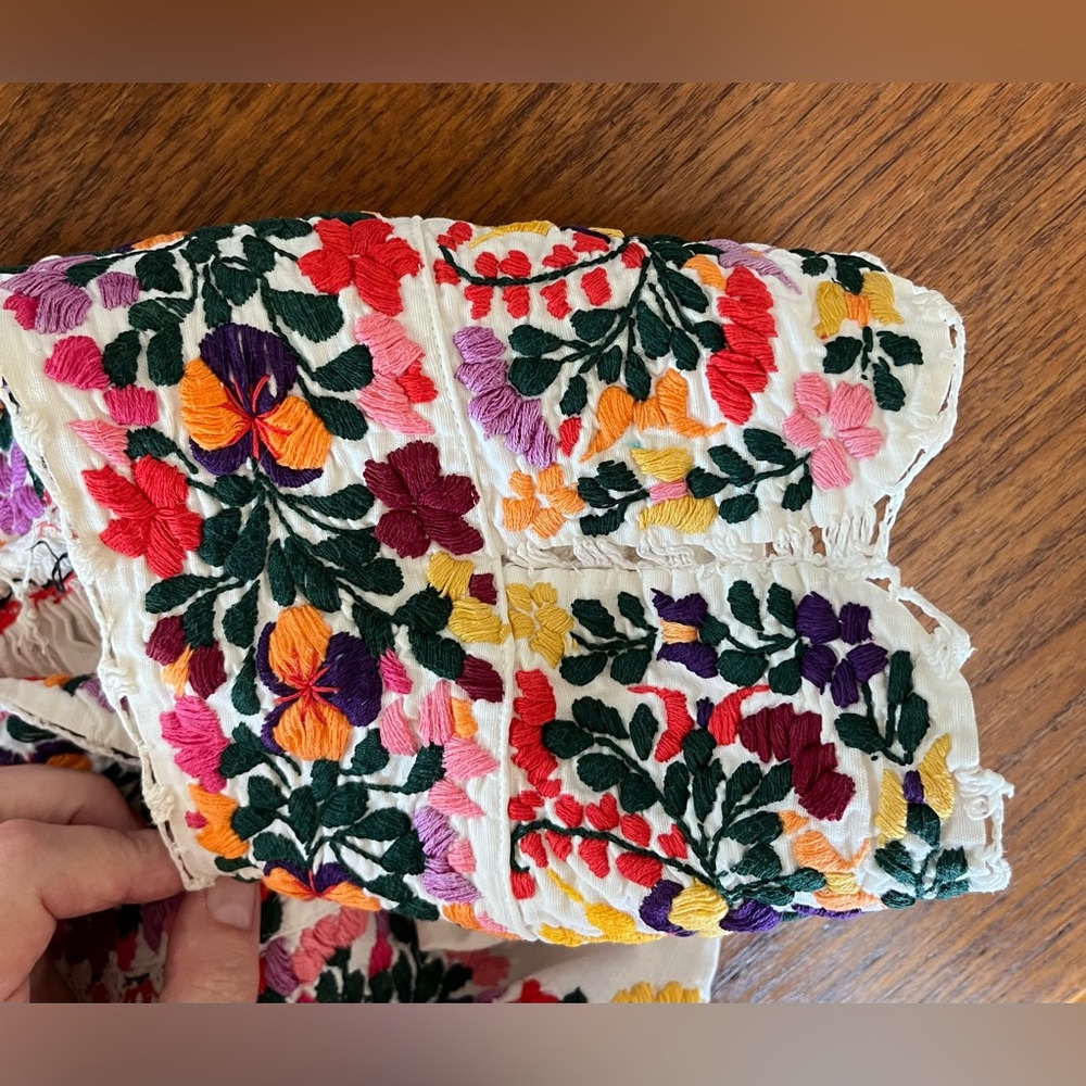 Vintage Huipil. Colorful embroidery on cotton. Girls size 5. - Picture 7 of 11